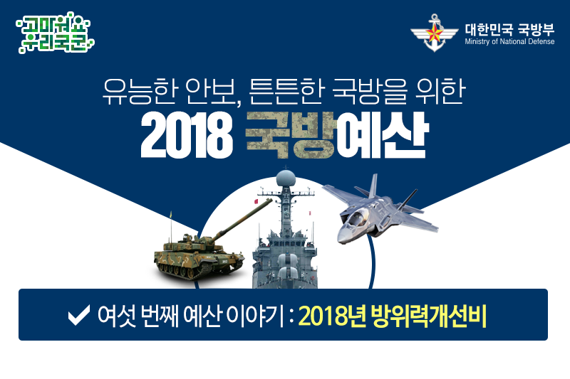 유능한 안보 튼튼한 국방을 위한 2018 국방예산 여섯 번째 예산 이야기 2018년 방위력개선비