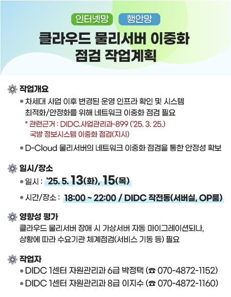클라우드 물리장비 네트워크 이중화 점검