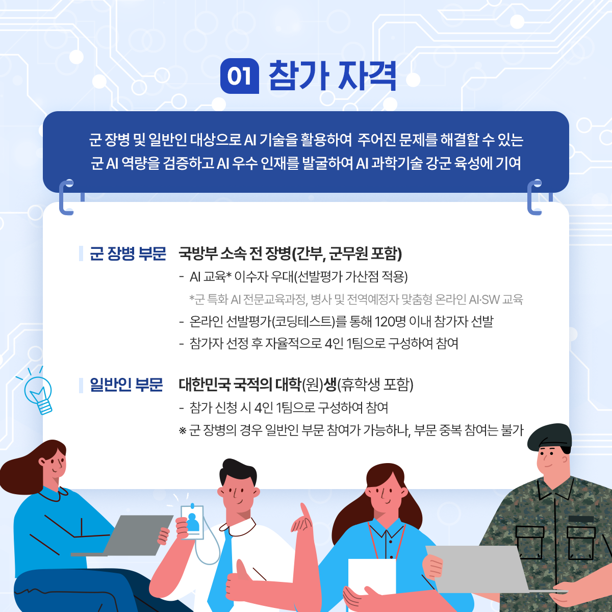 국방 AI 경진대회 홍보 카드뉴스