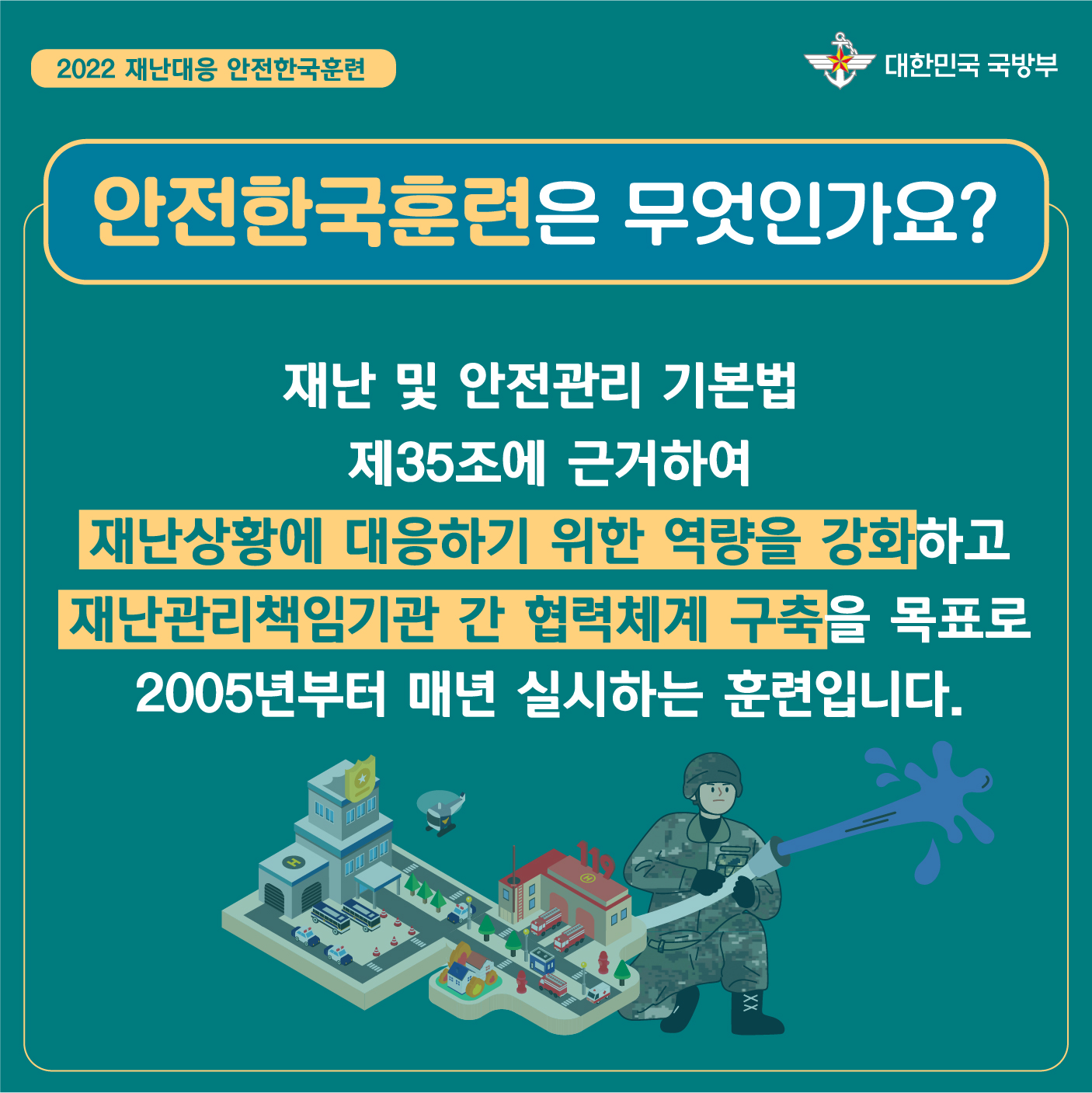 2022년 안전한국훈련 홍보 위한 카드뉴스