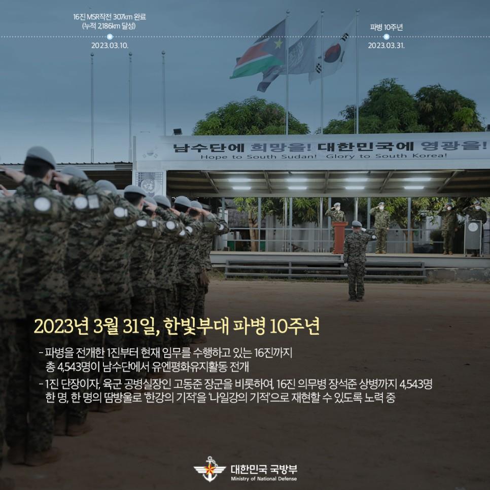 2023년은 한빛부대 파병 10주년입니다