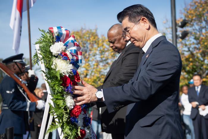 Defense Minister Kim Yong Hyun, who is visiting th