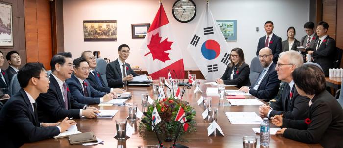 Defense Minister Kim Yong Hyun (second on the left