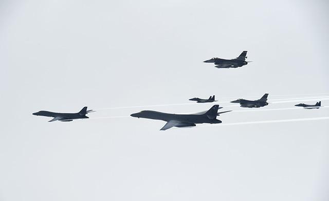 US strategic bomber B-1B developed over Korea