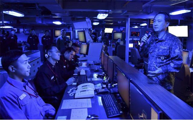 Military preparedness check in Aegis destroyer